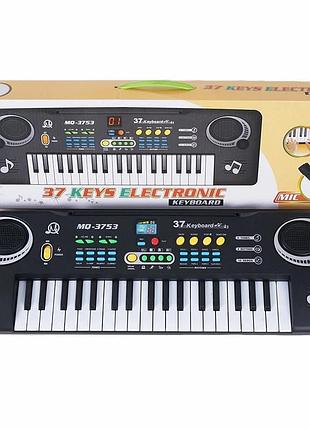 Синтезатор для дітей 37 клавіш, мікрофон, usb-кабель, функція записування голоса