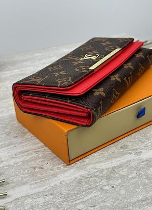 Портмоне конверт для жінки louis vuitton брендовий кошельок для дівчини луі вітон жіночий шкіряний гаманець