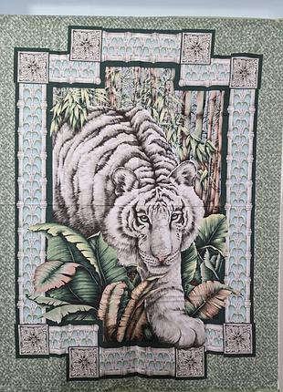 Ткань хлопок 100% купон белый тигр комплект