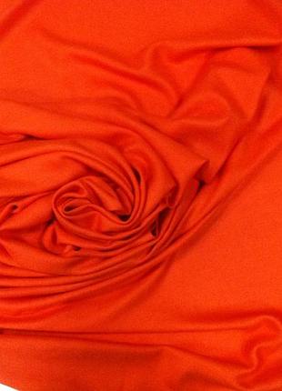 Кашемировый однотонный палантин с бахромой цвет оранжевый