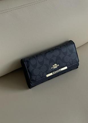 Женский кожаный кошелек на магните коуч портмоне для женщины большой кошелек клатч для девушки coach