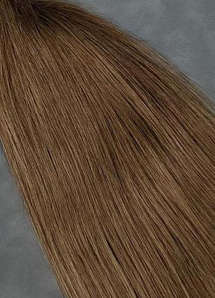 Натуральные волосы для наращивания в срезе 75 см, 50 г, #6 тёмно-русый