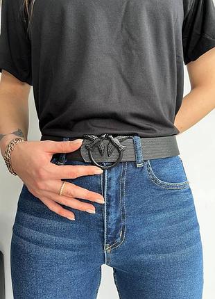 Пояс из кожи для женщины pinko женский кожаный ремень пинко широкий брендовый ремень для девушки чорний