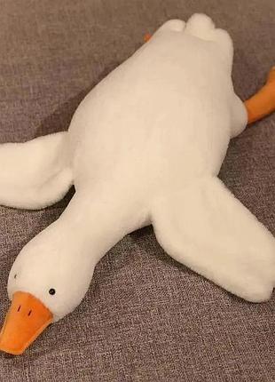 Мягкая игрушка гусь обнимусь 90 см плюшевый белый гусак