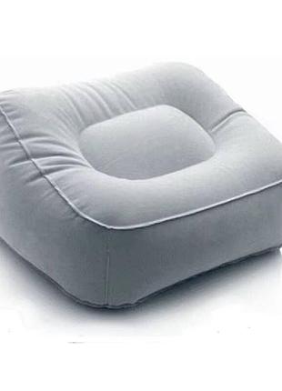 Подушка-подставка под ноги для дома и дороги надувная серая