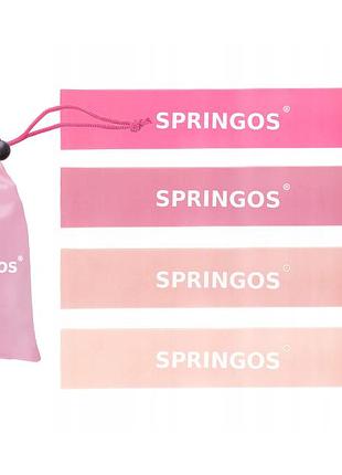 Резинка для фитнеса и спорта (лента-эспандер) springos mini power band 4 шт 0-20 кг pb0019