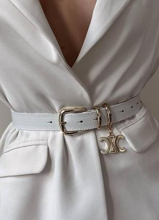 Женский кожаный ремень селин узкий брендовый ремень для девушки celine пояс из кожи для женщины