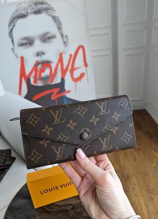 Портмоне для женщины louis vuitton брендовый кошелек конверт для девушки луи витон женский большой кожаный кошелек