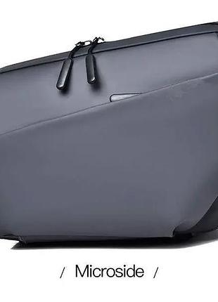 Мужская сумка на пояс стильная повседневная серая бананка we power