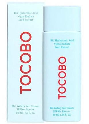 Легкий увлажняющий солнцезащитный крем tocobo bio watery sun cream spf50+ pa++++, 50ml
