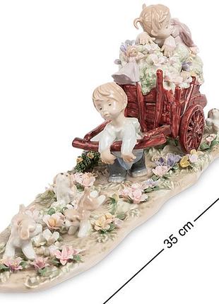 Статуэтка фарфоровая pavone детки в тележке 35 см 1103681