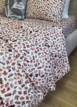 Комплект постільної білизни багряна осінь, turkish flannel