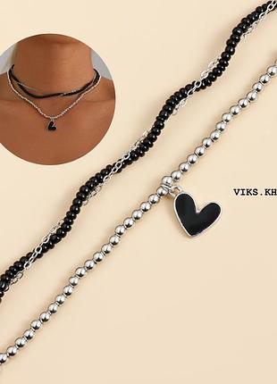 Чокер з ланцюжками та підвіскою-серцем