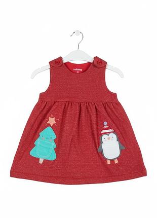 Новогодний сарафан 3-6 мес сарафан рождественский с люрексом 62-68 см nutmeg