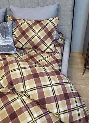 Комплект постільної білизни крафт пастель, turkish flannel