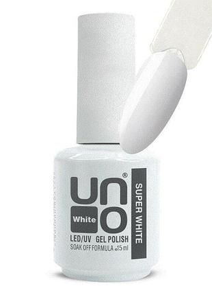Гель-лак uno "super white", 15 ml, супер белый