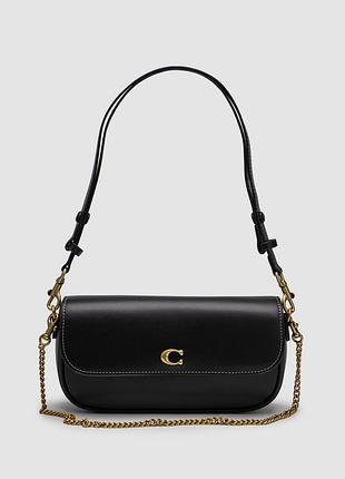 Сумка женская coach brook flap chain bag black\gold
