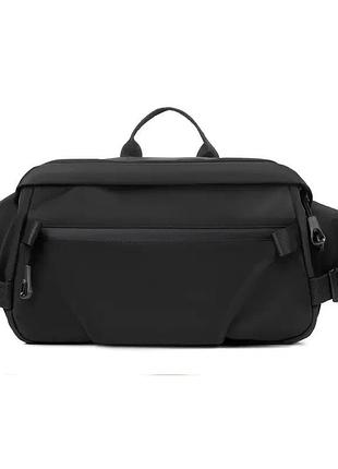 Чоловіча сумка нагрудна бананка водонепроникна трендова сіра we power