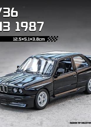 Модель автомобиля 1:36 bmw m3 1987 металлическая машинка с открывающимися дверями, черная