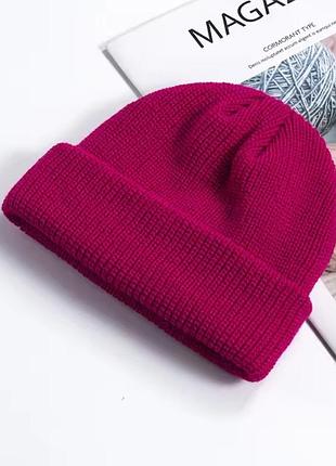 Шапка для молодёжи вязаная короткая бини beanie docker докер ка до ушей как у монатика кусто леона зима осень