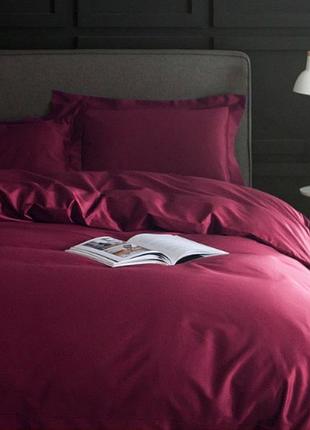 Постельное белье bordo сатин однотонный двуспальный евро