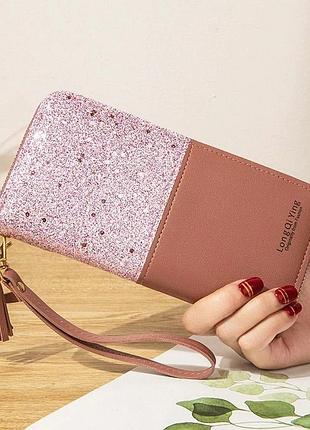 Женский кошелек forever young. женский клатч. женское портмоне. женский кошелек на змейке. коричневый