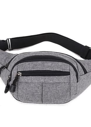 Поясная сумка (бананка) серый( 0600 )