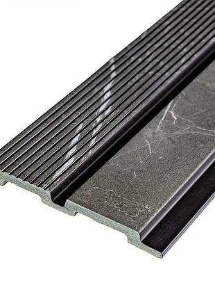 Рейка декоративная ps 2900х120х12мм серый мрамор sw-00001751