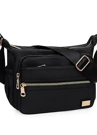 Женская сумка на плечо кросс-боди brand jingpin черная нейлоновая