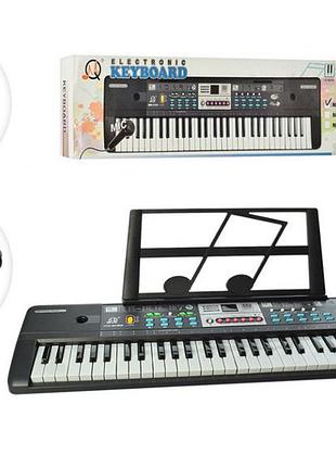 Музыкальный учебный инструмент для детей синтезатор детский на 61 клавишу с микрофоном функция записи usb питание