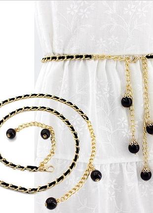 Женский ремень ( цепочка) черный( 4129 )