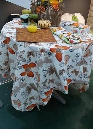Скатерть водоотталкивающая бабочка 140х170см руда