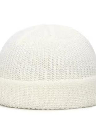 Шапка для молодёжи вязаная короткая бини beanie docker докер ка до ушей как у монатика кусто леона зима осень