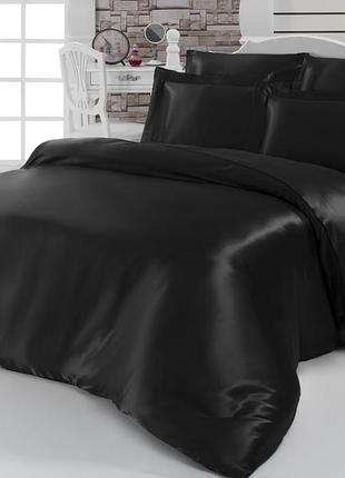 Постельное белье шелковый атлас black двуспальный