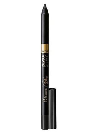 Карандаш для геля для глаз avon power stay 24-hour gel eyeliner, black/черный, 1,2г