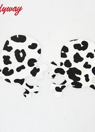 Наклейки на грудь череп леопардовые 8см