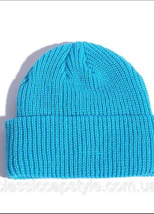 Шапка стильная вязаная короткая бини beanie docker докер ка до ушей как у монатика кусто леона зима осень