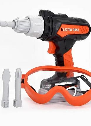 Іграшковий шурупокрут з окулярами та 3 насадками на батарейках