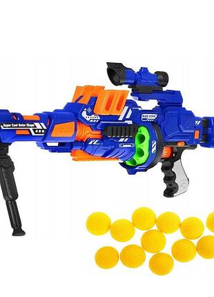 Дитячий іграшковий бластер blaze storm 12 м'яких кульків на батарейках