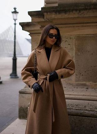 Пільто жіноче довге на запах concept мокко м