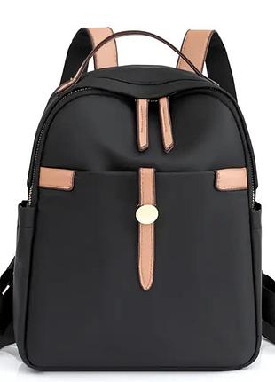 Рюкзак жіночий компактний непромокальний прогулянковий danke | нейлоновий | чорний