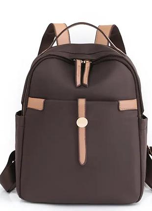 Рюкзак жіночий маленький міський на кожен день danke | нейлоновий | коричневий