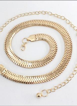 Женский ремень ( цепочка) золотистый( 4150 )