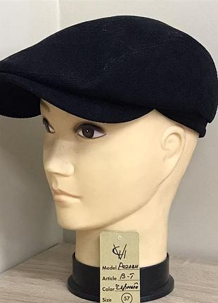 Кепка чоловіча реглан гаврош хуліганка вельветова чорна демісезонна comfort heads весня осіння слімтекс 61