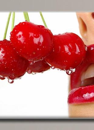 "вишнёвые губки" картина на холсте для интерьера 91, 54