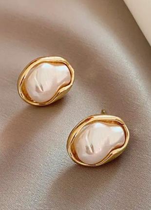 Сережки бижутерия на каждый день жемчужинка