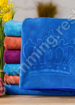 Рушник мікрофібра велюр пляжна банне сауна 170х90 см корона