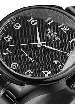 Чоловічий механічний годинник winner handsome black