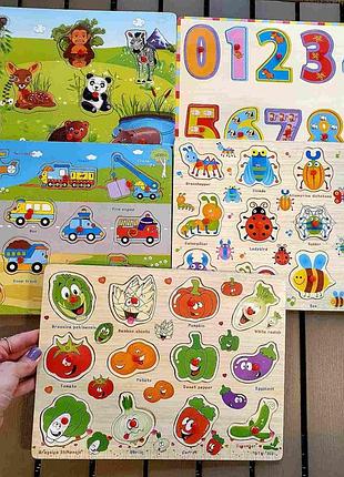 Дерев'яна іграшка рамка-вкладиш, мікс видів, md2922