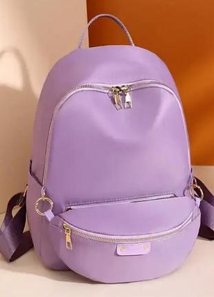 Жіночий рюкзак класичний сумка бананка набір 2в1 нейлоновий бузковий norden